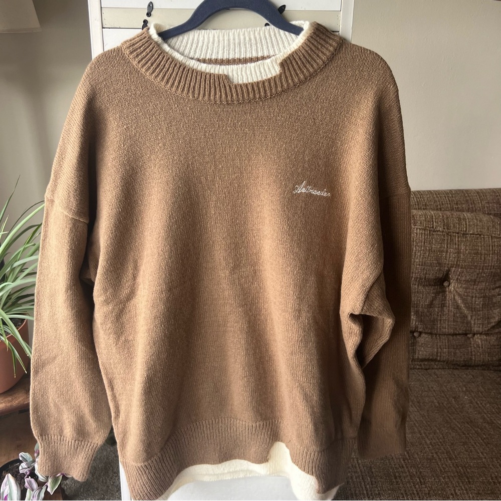 Brown & Cream Trendy Sweater